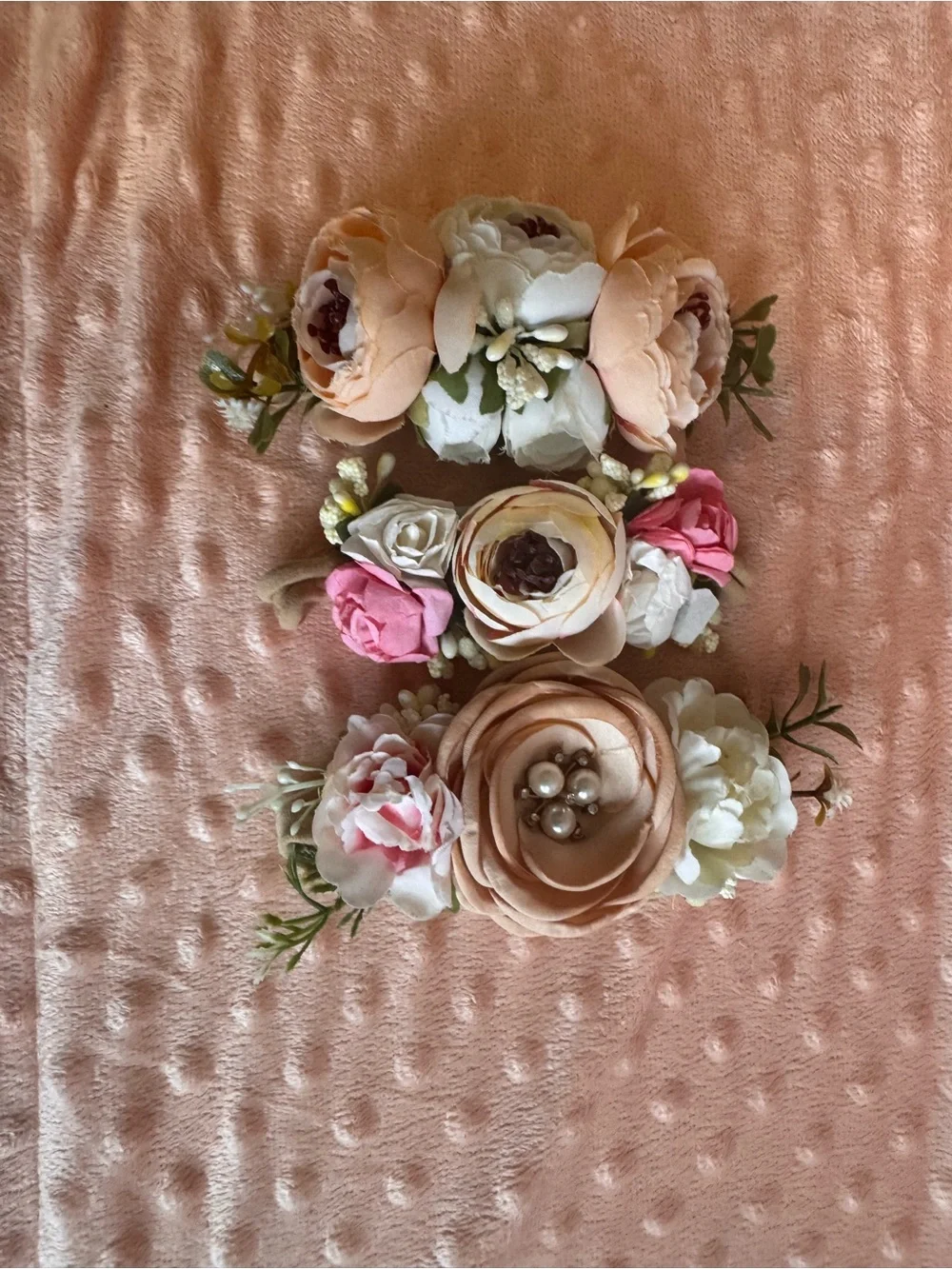 Floral Hair bands Set - Blush, Pink & Cream